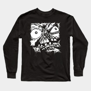 Flattened Monster Face Long Sleeve T-Shirt